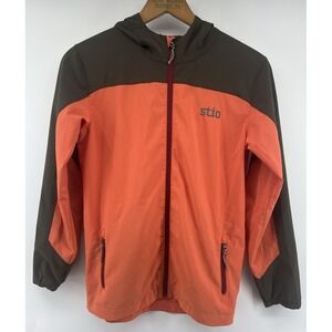 Stio Kids Lightweight Jacket 14 Brown Orange Colorblock Stretch Hooded